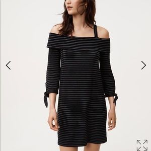 NWT LOFT Cold Shoulder Striped Dress